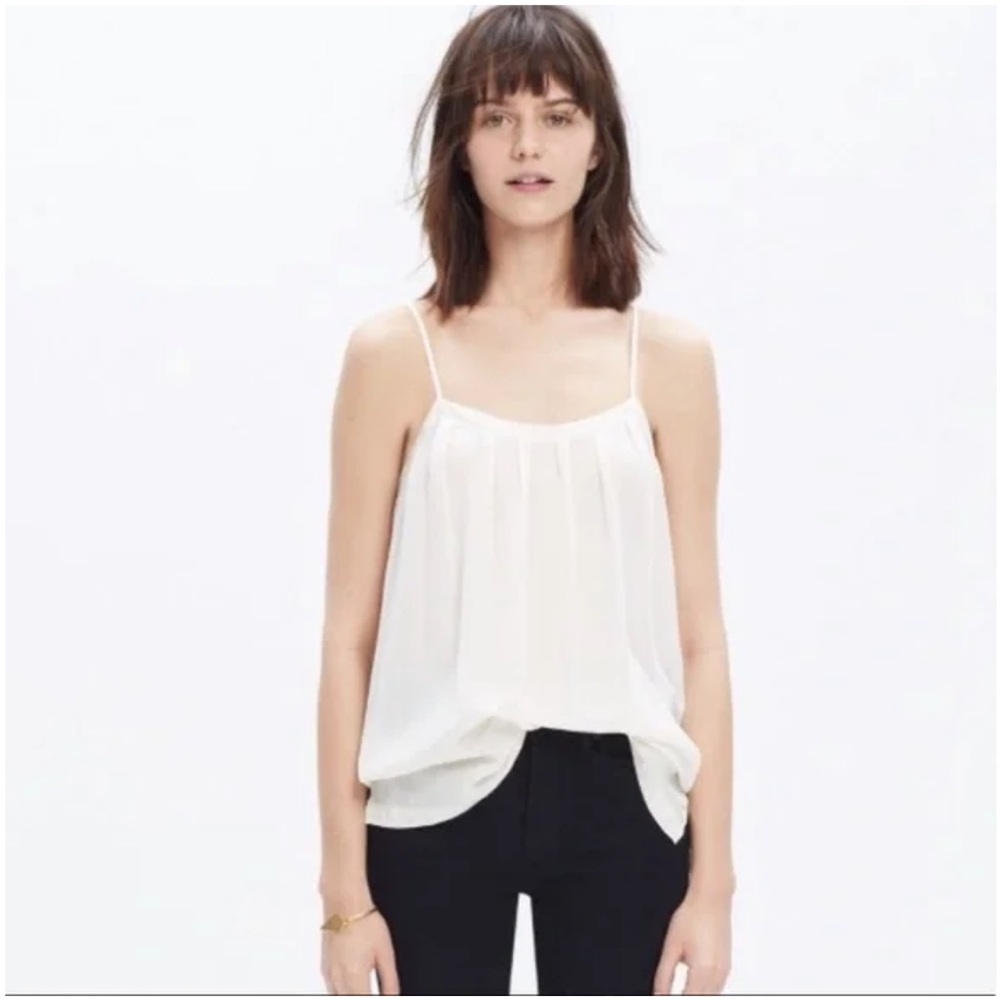 Madewell 100% Silk Cream Camisole Adjustable Strap Top